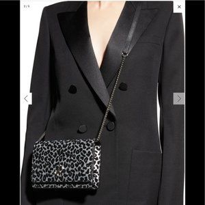 JIMMY CHOO Black and Silver Glitter Crossbody Palace Handbag NEW